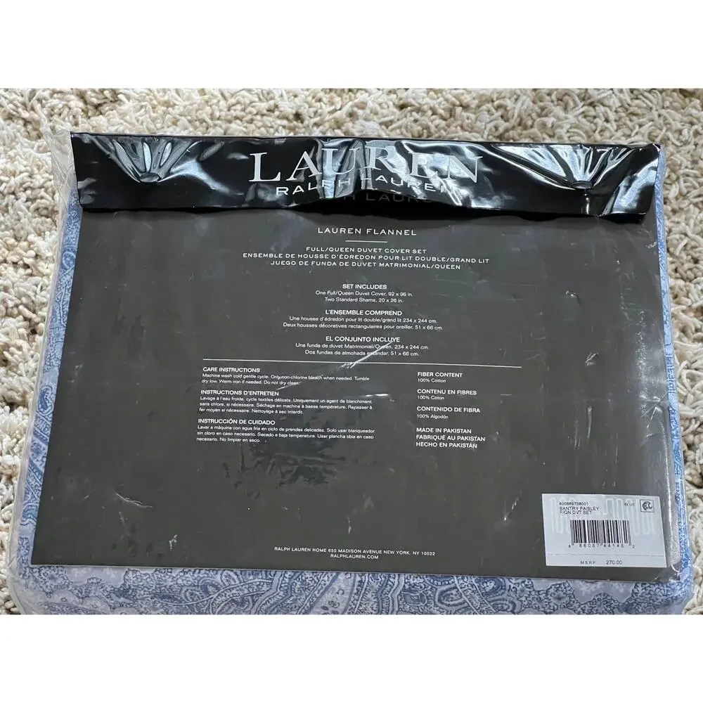 NEW❤️LAUREN RALPH LAUREN Bantry Paisley Cotton Full/Queen Duvet Cover Sets